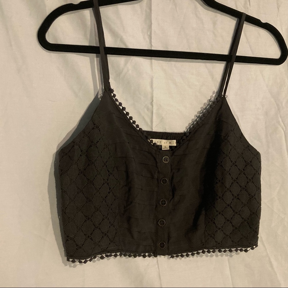 Button Up Lace Cropped Camisole